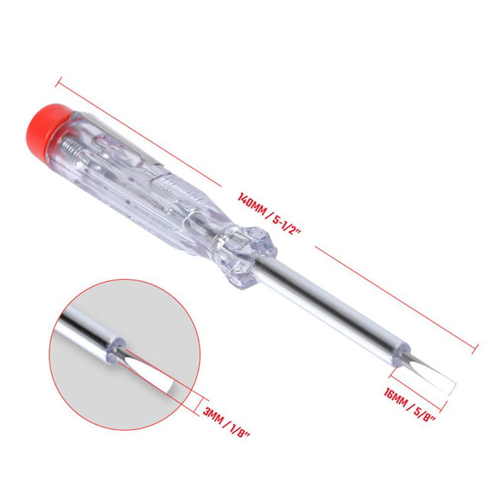 Workpro Tournevis testeur de tension 100-250 VAC avec poignée transparente