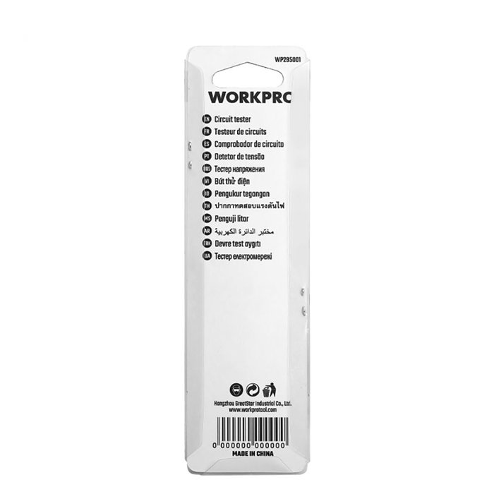 Workpro Tournevis testeur de tension 100-250 VAC avec poignée transparente