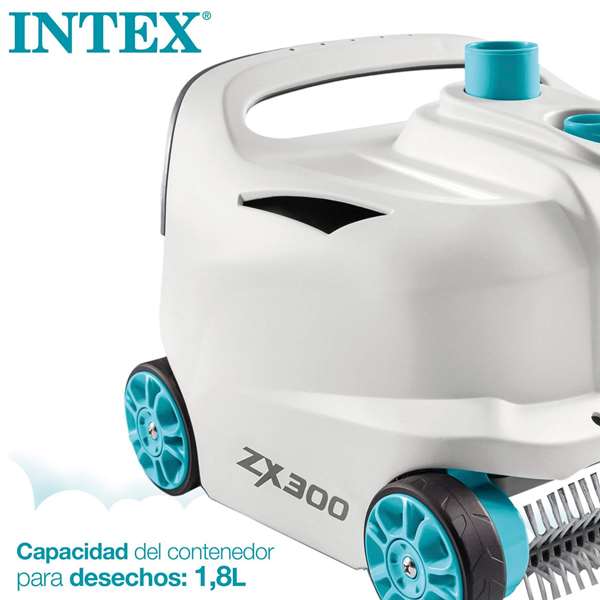 Intex ZX300 Robot nettoyeur de piscine automatique, pour fond et parois, âge min. 6 ans, boîte et notice en espagnol/anglais Intex ZX300 Robot nettoyeur de piscine automatique, pour fond et parois, âge min. 6 ans, boîte et notice en espagnol/anglais