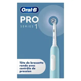 Oral-B Pro Series 1 Brosse à dents électrique bleue - Brossette Sensitive Clean avec capteur de pression pour gencives
