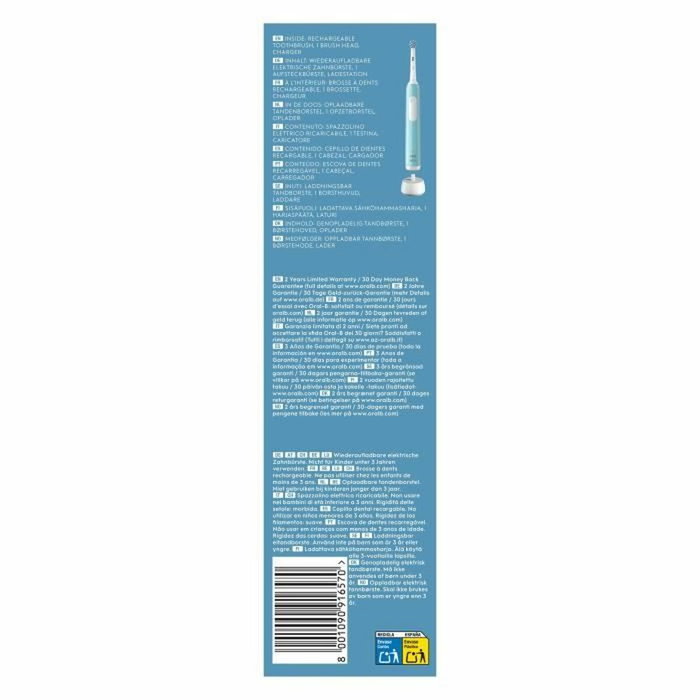 Oral-B Pro Series 1 Brosse à dents électrique bleue, Sensitive Clean Oral-B Pro Series 1 Brosse à dents électrique bleue, Sensitive Clean