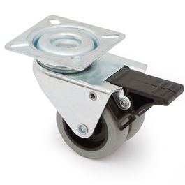 Q&Q Roue pivotante Celia, double jante en caoutchouc, ø50mm, plastique, avec frein, capacité 60Kgs