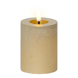 Lumineo Bougie LED en cire dorée ø7 x 11,3 cm