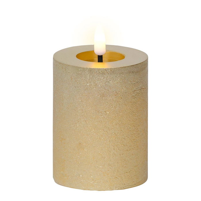 Lumineo Bougie LED en cire dorée ø7 x 11,3 cm Lumineo Bougie LED en cire dorée ø7 x 11,3 cm