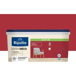 Ripolin Esprit Deco Rge Profond - Peinture satinée pour intérieur, murs, boiseries et radiateurs - Monocouche et très couvrante - 2.5 litres