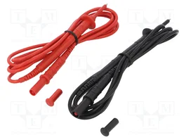CHAUVIN ARNOUX Kit de cordons de mesure avec sonde et prise banane 4 mm, 15A, 1,5 m (noir et rouge)