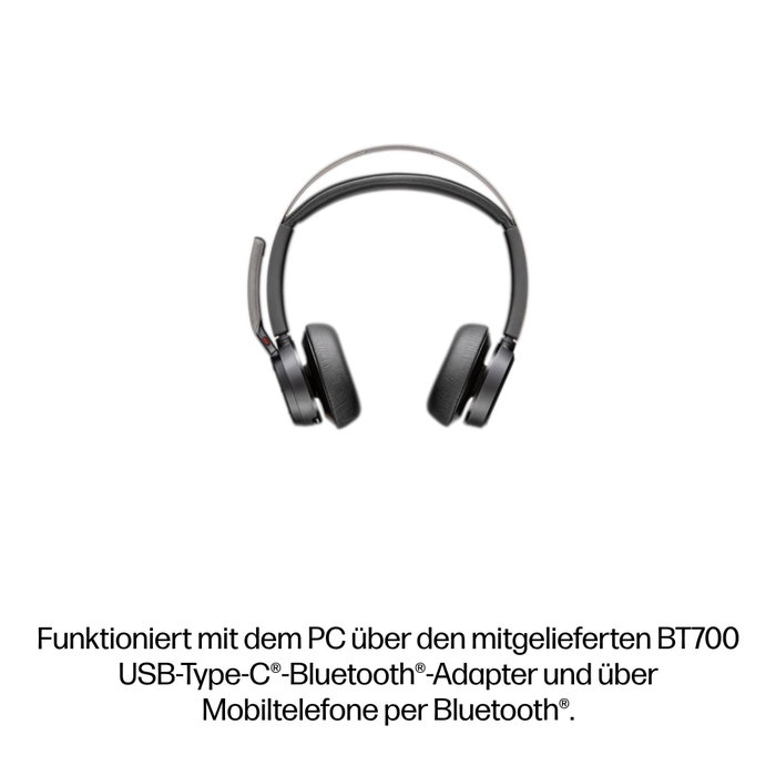 HP Poly Voyager Focus 2 MS avec station de charge, Noir