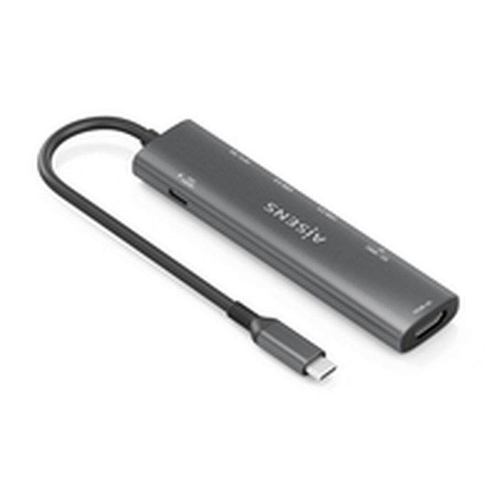 Hub USB Aisens 7 EN 1 Gris 100 W Hub USB Aisens 7 EN 1 Gris 100 W