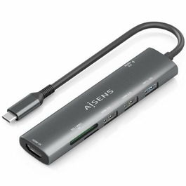Hub USB Aisens 7 EN 1 Gris 100 W