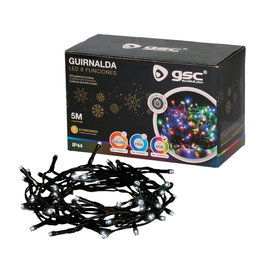 Bambasy Guirlande LED 5m 8 fonctions Lumière froide