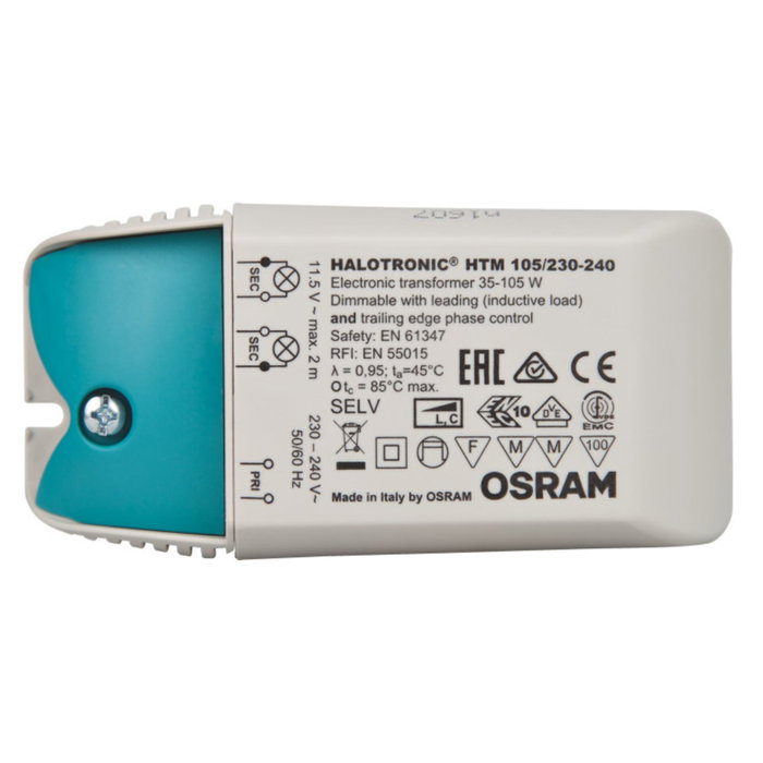 Transformateur électronique pour lampes halogènes basse tension 50-60 Hz