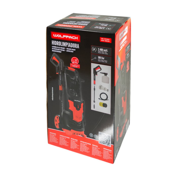 WOLFPACK LINEA PROFESIONAL Hidrolimpiadora Alta Presión 180 Bares 2.400 Watt WOLFPACK LINEA PROFESIONAL Hidrolimpiadora Alta Presión 180 Bares 2.400 Watt