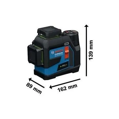 Bosch Professional Laser à ligne GLL 12V-100-33 CG - 3 lignes 360° - Alimentation Dual Power (batterie 12V ou piles AA) - Indice de protection IP65