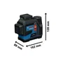 Bosch Professional Laser à ligne GLL 12V-100-33 CG - 3 lignes 360° - Alimentation Dual Power (batterie 12V ou piles AA) - Indice de protection IP65