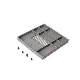 Emuca Tiroir organisateur pour placards et commodes Quartz, 440 (M60), Eco-pelle et bois, Titane