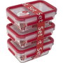 EMSA Clip&Close Boîte de conservation en verre, lot de 3 pièces