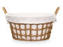 Kipit Corbeille Ronde avec Anses Naturelle 45x25x40cm Tissu et Plastique (Set de 12)
