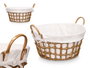 Kipit Corbeille Ronde avec Anses Naturelle 45x25x40cm Tissu et Plastique (Set de 12)