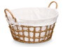 Kipit Corbeille Ronde avec Anses Naturelle 45x25x40cm Tissu et Plastique (Set de 12)