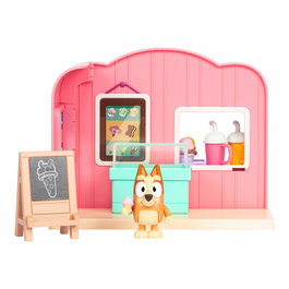 Moose Bluey - Set Tienda de Helados 17553 - Figurine Bingo articulée avec accessoires et autocollants - Version en espagnol - Jouet pour enfants +3 ans