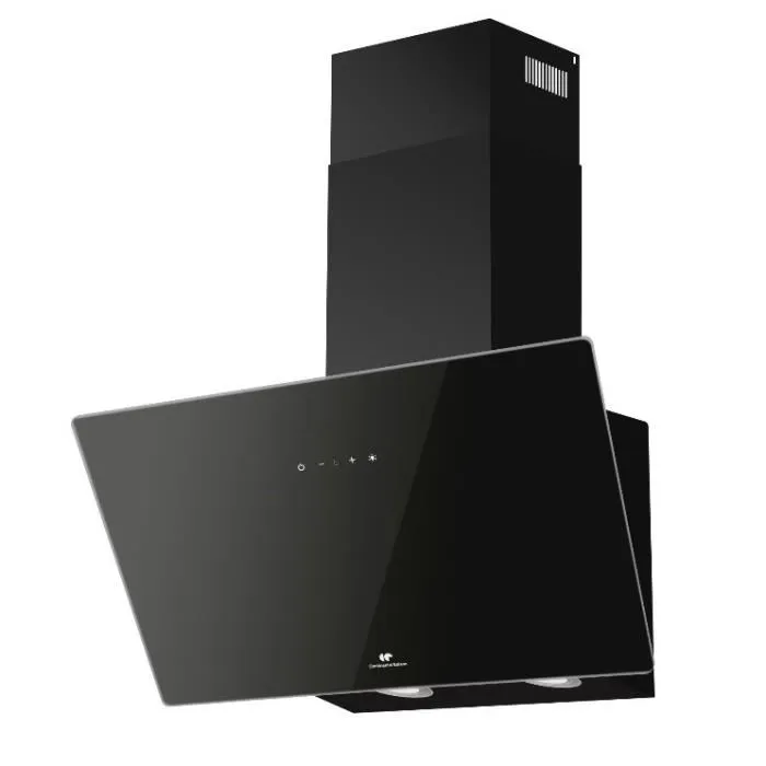 Continental Edison CEHDI60B Hotte décorative inclinée 60 cm Noir - Classe A+++ - Débit 418 m³/h - Éclairage LED