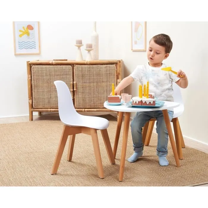 Ecoiffier 1680 Gâteau d'anniversaire Vert Azur - Jeu d'imitation avec 6 parts, 6 bougies, plat, verres, assiettes, cuillères - Jouet en plastique de qualité supérieure