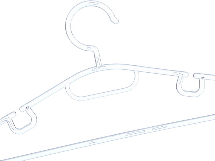 Kipit Lot de 4 Cintres Transparents en Plastique 40x17x3 cm (Set de 24)
