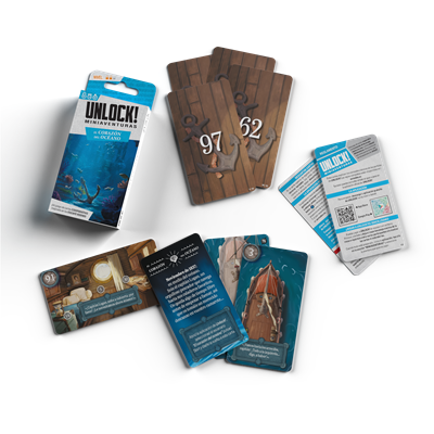 Asmodee Unlock! Mini Le Cœur de l'Océan Jeu de Cartes Escape Room Coopératif 10+ Ans 1-6 Joueurs 30-45 Min Asmodee Unlock! Mini Le Cœur de l'Océan Jeu de Cartes Escape Room Coopératif 10+ Ans 1-6 Joueurs 30-45 Min