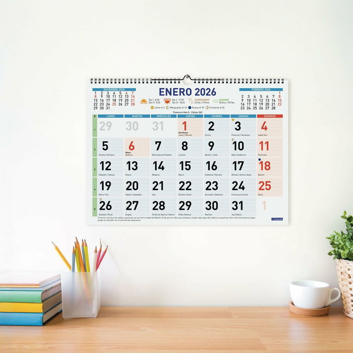 calendrier mural Finocam Multicouleur Papier 43 x 31 cm calendrier mural Finocam Multicouleur Papier 43 x 31 cm