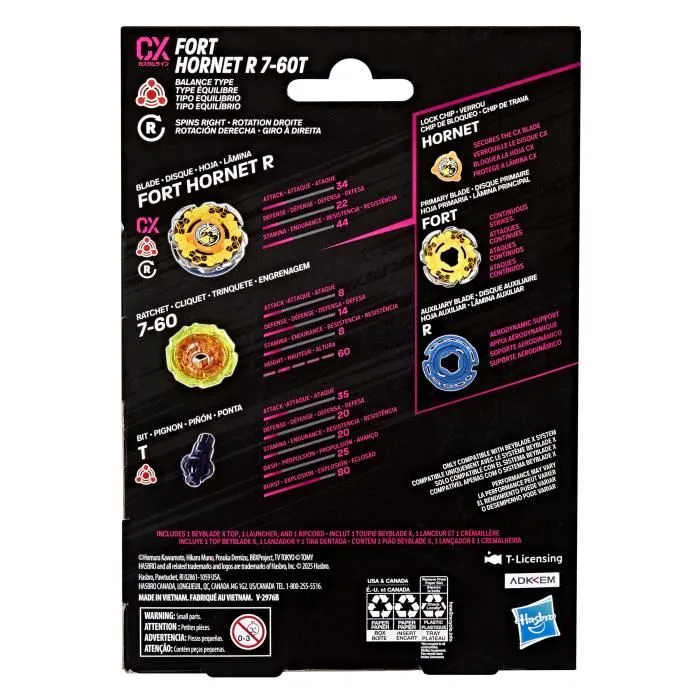 Beyblade X - Pack Départ Fort Hornet R 7-60T CX - Toupie Takara Tomy de type Équilibre pour compétition - Dès 8 ans