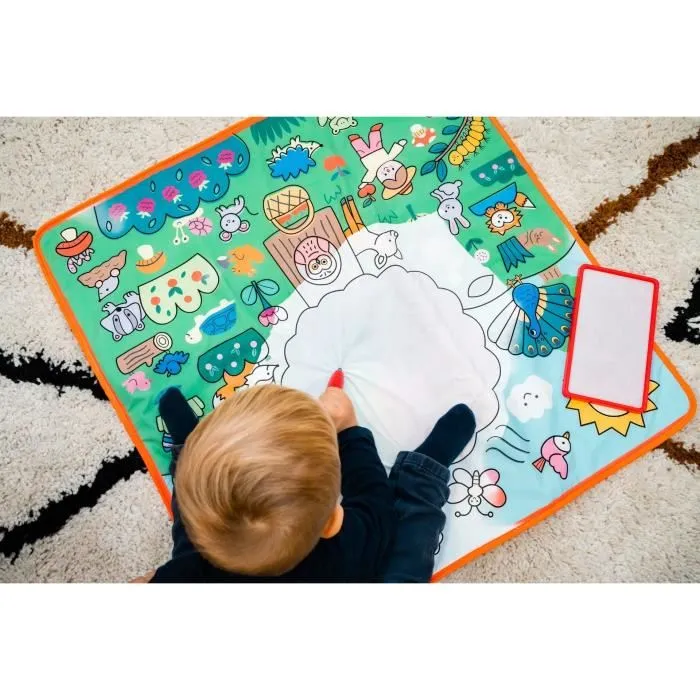 Nathan Coloréo Baby - Activité créative pour bébé, coloriage magique à l'eau avec tapis et feutre adapté aux petites mains, sans taches