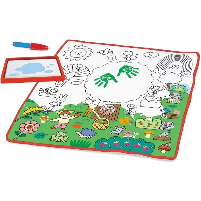 Nathan Coloréo Baby - Activité créative pour bébé, coloriage magique à l'eau avec tapis et feutre adapté aux petites mains, sans taches