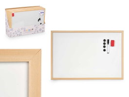 Pincello Tableau Blanc Magnétique 40x60 cm en Bois et Métal (Set de 12)