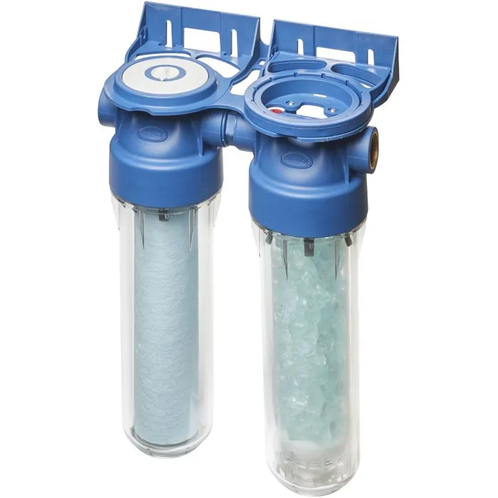 BWT - Station antitartre duplex 4-en-1 PUREPHOS avec cartouches ARCTIC 20 µm et PURESILI - Filtration, antitartre et anticorrosion