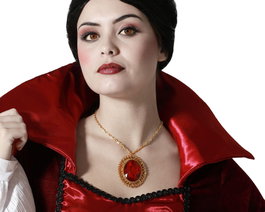 Atosa Collier avec Pendentif de Rubis Rouge pour Déguisement de Vampire