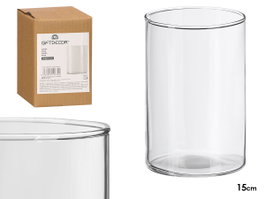 GIFTDECOR Vase Cylindre en Cristal Transparent 10x15cm