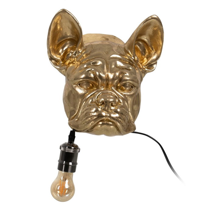 BigBuy Home Applique Murale Dorée en Résine Design Chien