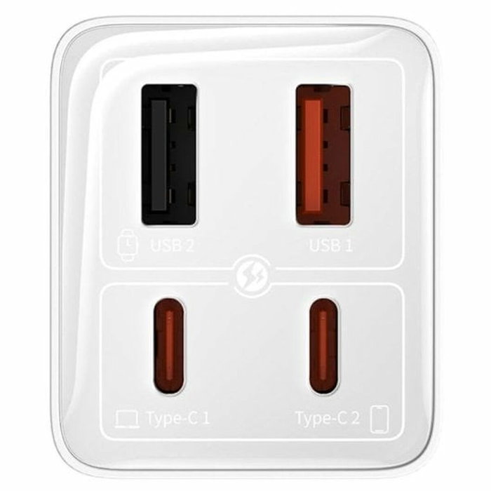 Baseus Chargeur mural P10162701213-00 Blanc 65W 4 ports USB