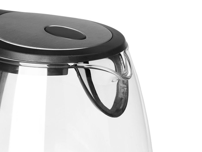 Argon Bouilloire Cristal Acier Inoxydable 2000W 1,8L Noir Transparent 23x24x16 cm (Set de 6)