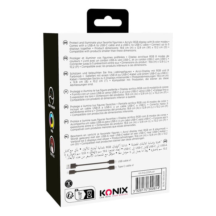 Konix Vitrine LED Display Box avec éclairage RGB