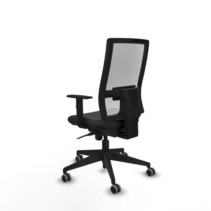 PIQUERAS Y CRESPO Chaise de bureau Horna, Similicuir gris foncé et maille blanche