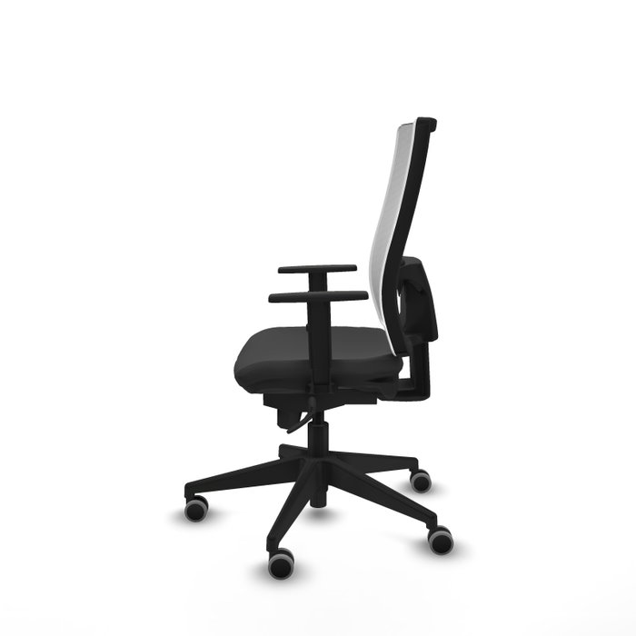 PIQUERAS Y CRESPO Chaise de bureau Horna, Similicuir gris foncé et maille blanche