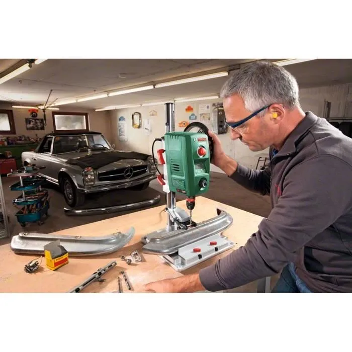 Bosch PBD 40 - Perceuse à colonne de 710 W avec butée parallèle et pince à serrage rapide, mandrin de précision sans clé