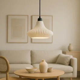 Lampe Suspendue "Vita" Blanc/Florón Negro/Câble Noir
