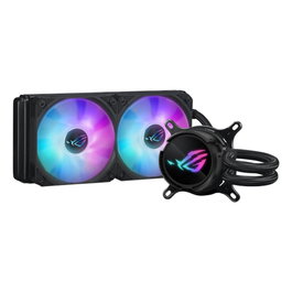 Asus ROG Strix LC III 240 ARGB Kit de Refroidissement Liquide pour Processeur, Radiateur 240 mm, Ventilateurs 120 mm, Pompe PWM, Écran LCD, ARGB, Noir