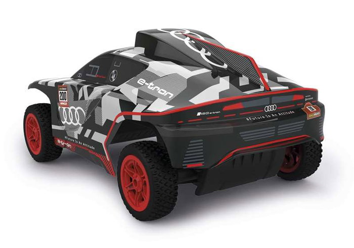 Ninco - Voiture Télécommandée Audi RS Q E-Tron 1:10, Émetteur 2.4 GHz, Batterie 7.4V, Carrosserie Thermoformée Résistante - 40x14x20 cm Ninco - Voiture Télécommandée Audi RS Q E-Tron 1:10, Émetteur 2.4 GHz, Batterie 7.4V, Carrosserie Thermoformée Résistante - 40x14x20 cm