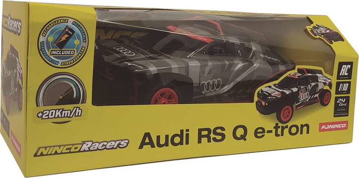Ninco - Voiture Télécommandée Audi RS Q E-Tron 1:10, Émetteur 2.4 GHz, Batterie 7.4V, Carrosserie Thermoformée Résistante - 40x14x20 cm Ninco - Voiture Télécommandée Audi RS Q E-Tron 1:10, Émetteur 2.4 GHz, Batterie 7.4V, Carrosserie Thermoformée Résistante - 40x14x20 cm