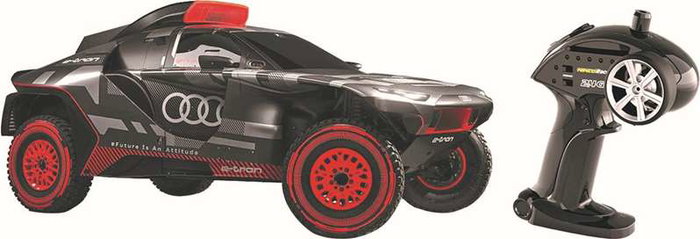 Ninco - Voiture Télécommandée Audi RS Q E-Tron 1:10, Émetteur 2.4 GHz, Batterie 7.4V, Carrosserie Thermoformée Résistante - 40x14x20 cm Ninco - Voiture Télécommandée Audi RS Q E-Tron 1:10, Émetteur 2.4 GHz, Batterie 7.4V, Carrosserie Thermoformée Résistante - 40x14x20 cm