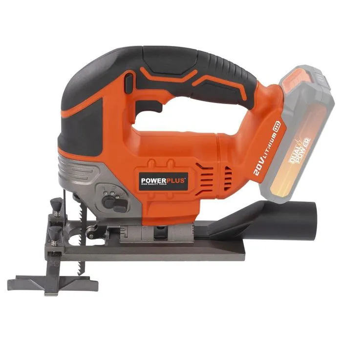Dual Power POWDP25300 - Scie sauteuse pendulaire sans fil 20V pour bois avec vitesse variable 0-2300 tr/min - Orange