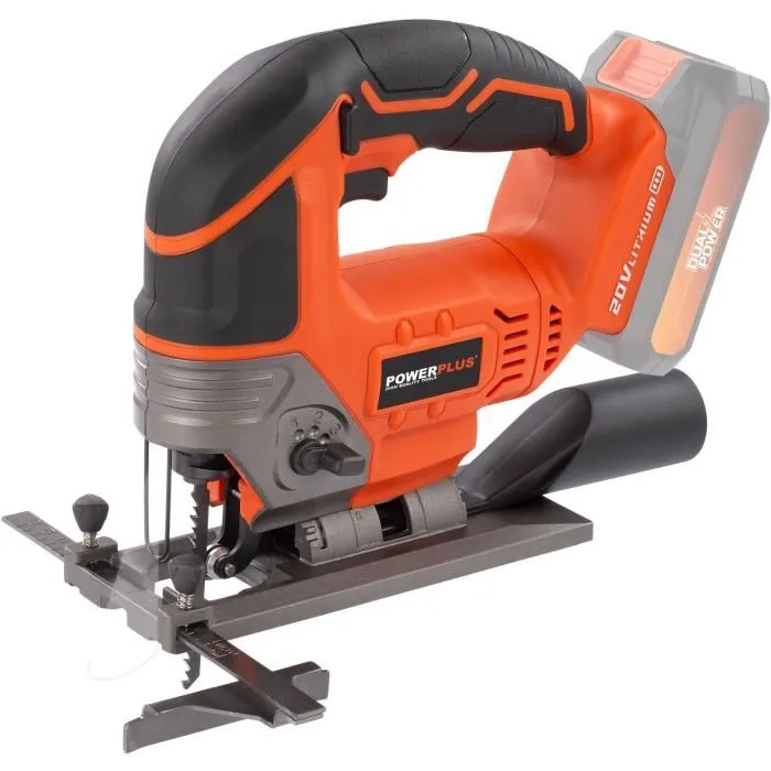 Dual Power POWDP25300 - Scie sauteuse pendulaire sans fil 20V pour bois avec vitesse variable 0-2300 tr/min - Orange